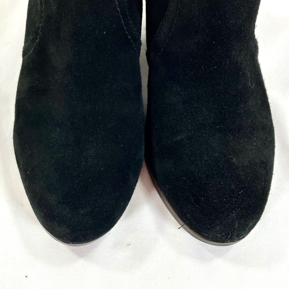 Sam Edelman Ankle Boots Black Suede Western Block Heel Zip Booties Womens Sz 7.5 - Picture 9 of 10